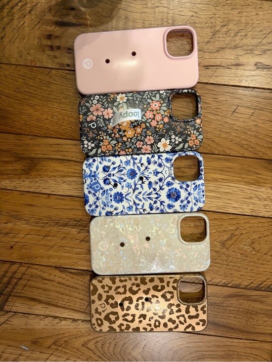 Loopy Case Other - Loopy Case Pink Floral Blue White Pearl and Leopard Mix Phone Case Set
